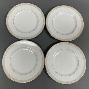 Royal Doulton Cashmere Bread and Butter Plates Fine White Lot of 4